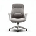 Silla de oficina ergonómica gris con base de metal 65 x 65 x 100cm