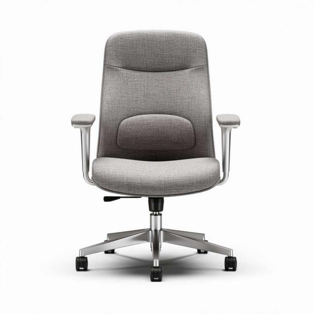 Silla de oficina ergonómica gris con base de metal 65 x 65 x 100cm